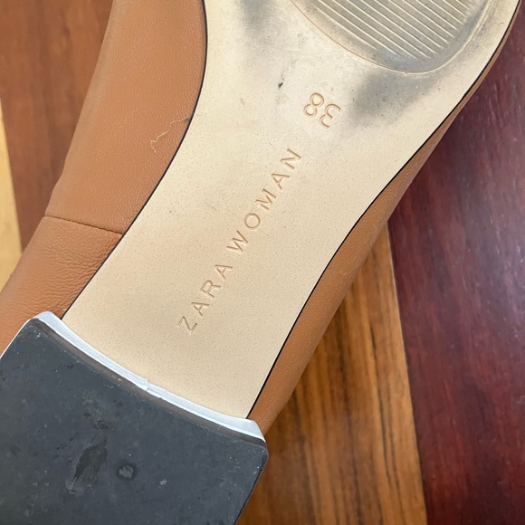 ZARA Tan Leather Pointy Slingbacks - Picture 9 of 9